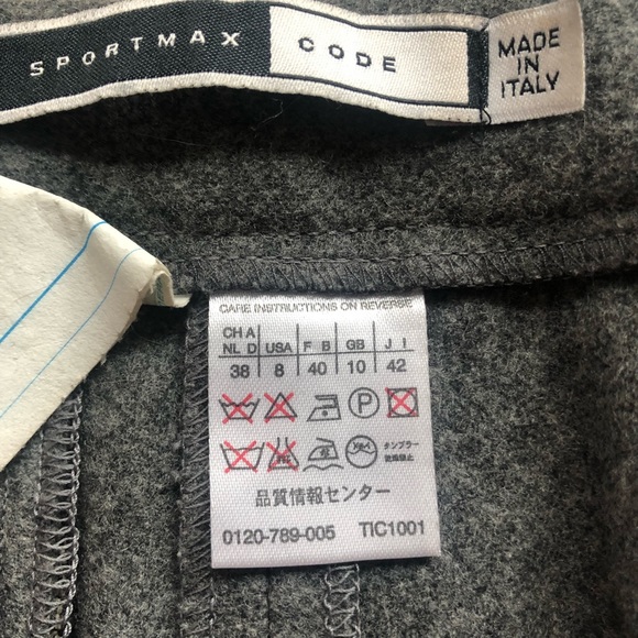 Sportmax by Max Mara Grey Wool Pants Size 8 - Picture 7 of 9
